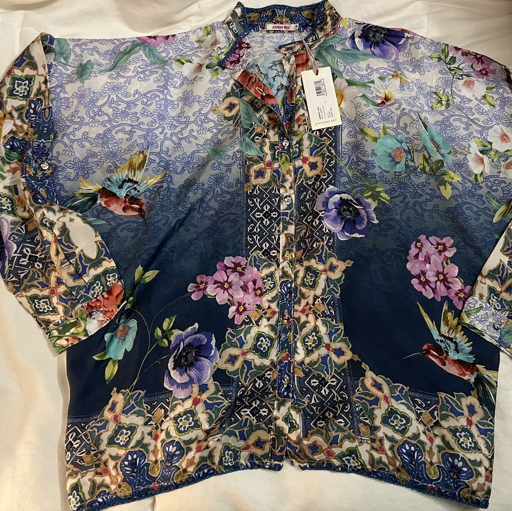 Johnny Was Silk Blouse